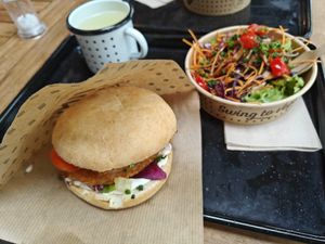 Hamburger at Swing Kitchen in Munich