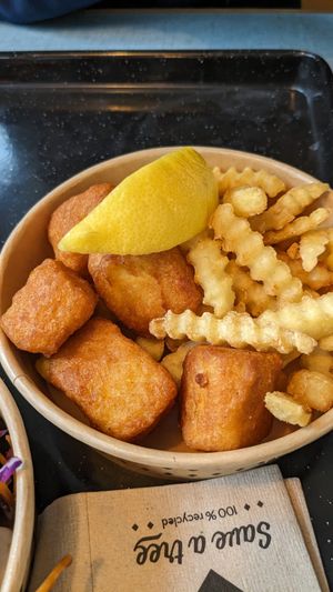 Fish and chips at Swing Kitchen in Munich