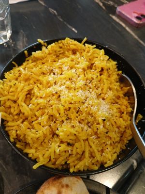 Coconut rice at Sapphire Indian Restaurant in Merewether