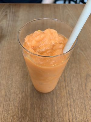 Carrot/mango smoothie  at Cafe Stand Blossom in Kamakura