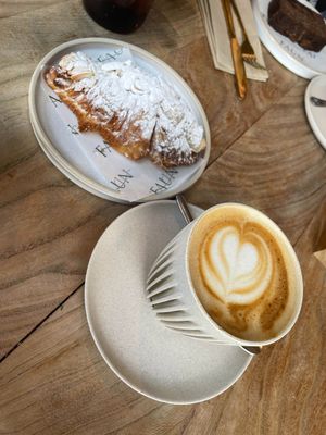 Another Oat Latte & Almond Croissant at Faun in Malvern
