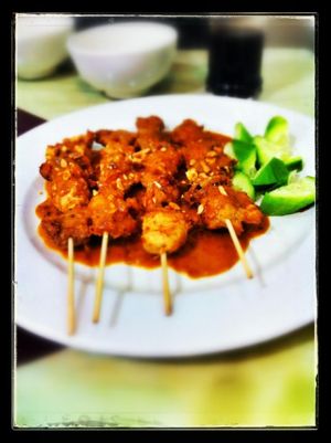 Satay Chicken Skewers at Quan An Chay Veggie House in Cabramatta