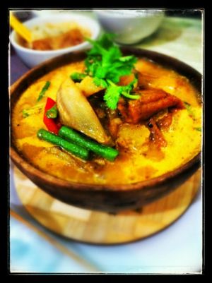 Fish head (with okra) curry at Quan An Chay Veggie House in Cabramatta