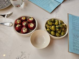 Lil peppers with cashew cheese at Astera in Portland