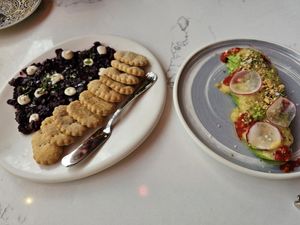 Smoked beet "carpaccio" and aguacate at Astera in Portland