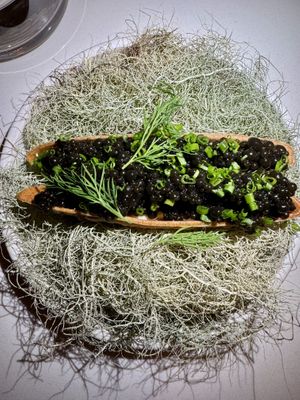 Seaweed caviar #Veganuary at Astera in Portland