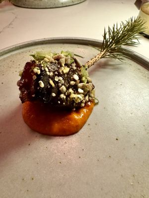 Grilled celeriac on fermented chili paste 🤯 #Veganuary at Astera in Portland