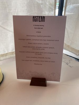 Menu 5/18/24  at Astera in Portland