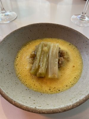 Roast Calçot Tumeric, Sesame  at Astera in Portland