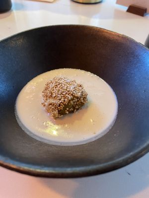Green Strawberry, Amaranth, rice Koji  at Astera in Portland