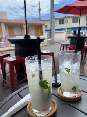 Cucumber mojitos  at La Fonda Gourmet PR in Luquillo