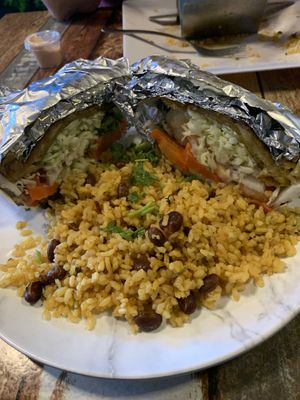 Jibaro with rice  at La Fonda Gourmet PR in Luquillo
