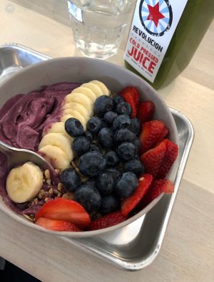 PB&J bowl- a MUST TRY at Revolucion Coffee and Juice in San Antonio