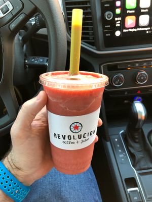 Tasty smoothies.  at Revolucion Coffee and Juice in San Antonio