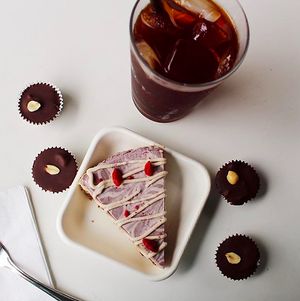 Raw Vegan Pie, Peanut Butter Cups, Cold Brew Coffee at Revolucion Coffee and Juice in San Antonio