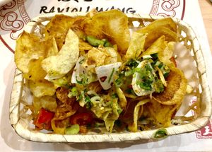 Deep fried potato crisps   at Dim Sum House in Bologna