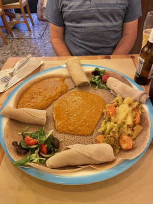 Vegan sharing platter   at Zigni Ristorante Eritreo in Verona