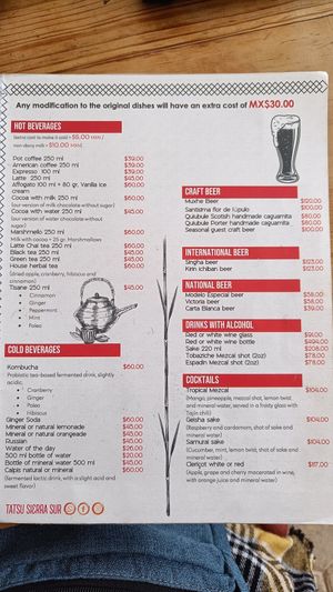 Drinks at Tatsu in San Jose Del Pacifico