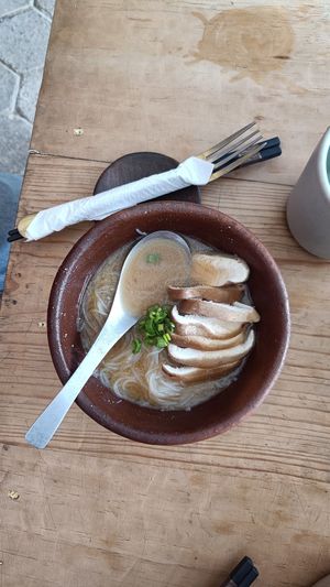 Miso soup at Tatsu in San Jose Del Pacifico