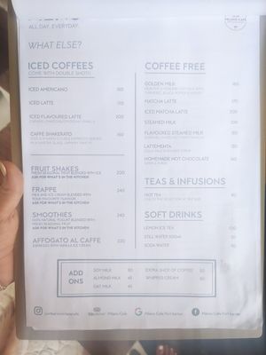 Menume at Milano Café in San Vicente Palawan