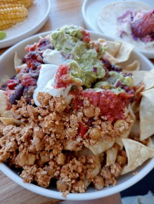 Vegan nachos at Beach Bar in Merewether
