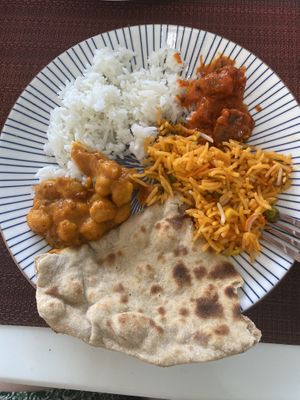 White rice, mushroom masala, biryani, roti, chana masala   at Sultan's Grill Authentic Turkish & Indian Cuisine in Phuket