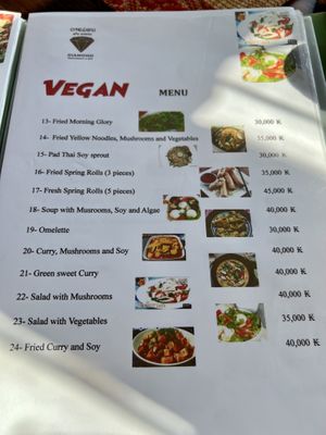 Veggie menu   at Diamond Restaurant and Bar  in Vang Vieng
