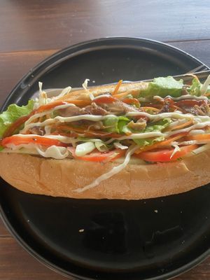 Mushroom sandwich   at Diamond Restaurant and Bar  in Vang Vieng