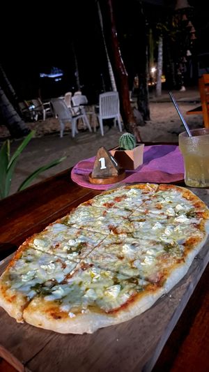 Feta & Pesto Pizza at Atmosfera Restaurant  in Tangalle