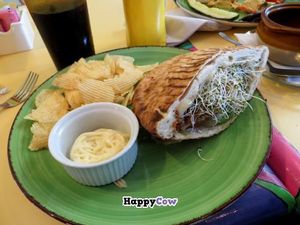 Veggie burger w/ avocado and sprouts at Malia's Cafe in Ocean City