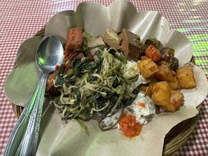 Tofu, tempeh, jackfruit and veggies   at Warung Nauli in Kuta