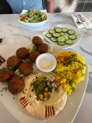 Falafel platter  at Massaya Lebanese Restaurant and Bar in Ashburn