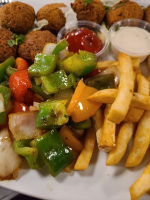 Falafel platter at Massaya Lebanese Restaurant and Bar in Ashburn