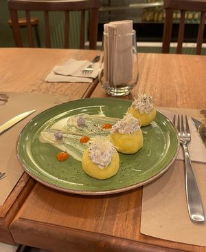 Causa limeña at Momentum in Cali