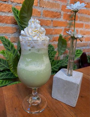 Matcha frappe. at Momentum in Cali