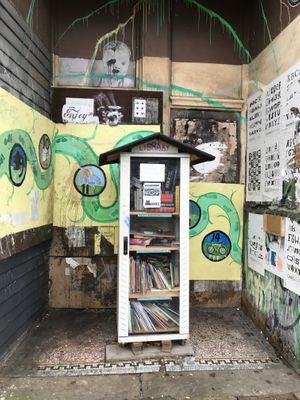 Library book exchange run by ACNS just a few doors away    at All Carrot No Stick in Sheffield