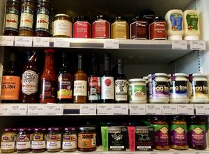 The Incredible Nutshell - Sheffield's vegan shop - condiments at All Carrot No Stick in Sheffield