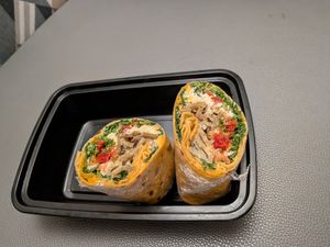 Smoked turkey wrap at Vegan House Shack Kitchen @ Planted by Faith in Greenville