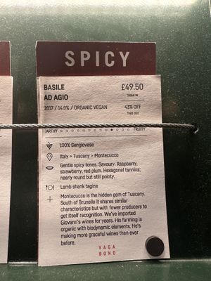 Organic and vegan wine   at Vagabond  in London