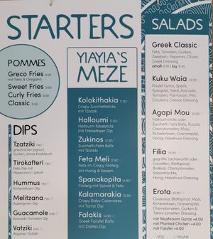 Starters ... vegan Vatziki at GRECO in St Gallen