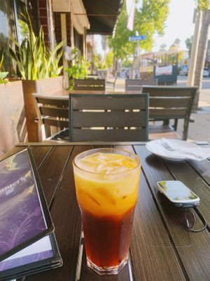 Thai tea (probably my fourth serving$  at Plumeria in San Diego