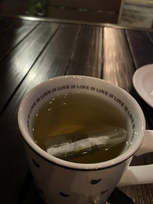 Yummy coconut cream tea  at Plumeria in San Diego