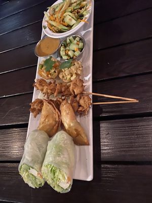 Vegan appetizer platter  at Plumeria in San Diego
