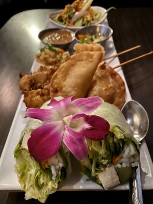 Appetizer sampler at Plumeria in San Diego