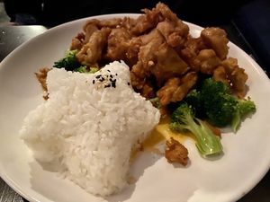 Tangerine chick’n at Plumeria in San Diego