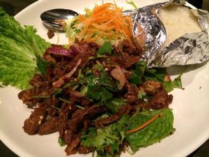 'duck' larb salad at Plumeria in San Diego