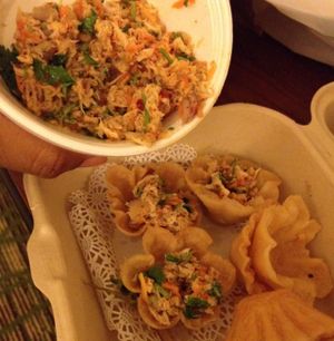 vegan Tuna Flower Cups at Plumeria in San Diego