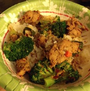 vegan Black Pepper 'chicken' (carry out) at Plumeria in San Diego