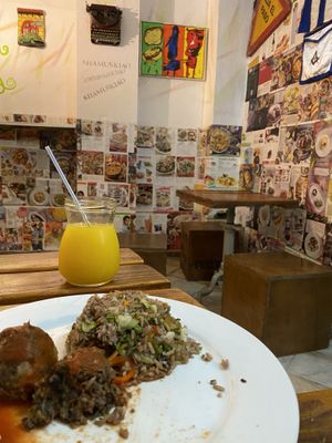 The vegan special of the day - 450 CUP  at El Shamuskiao in Havana