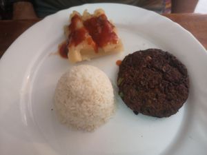 Veggie burger at El Shamuskiao in Havana